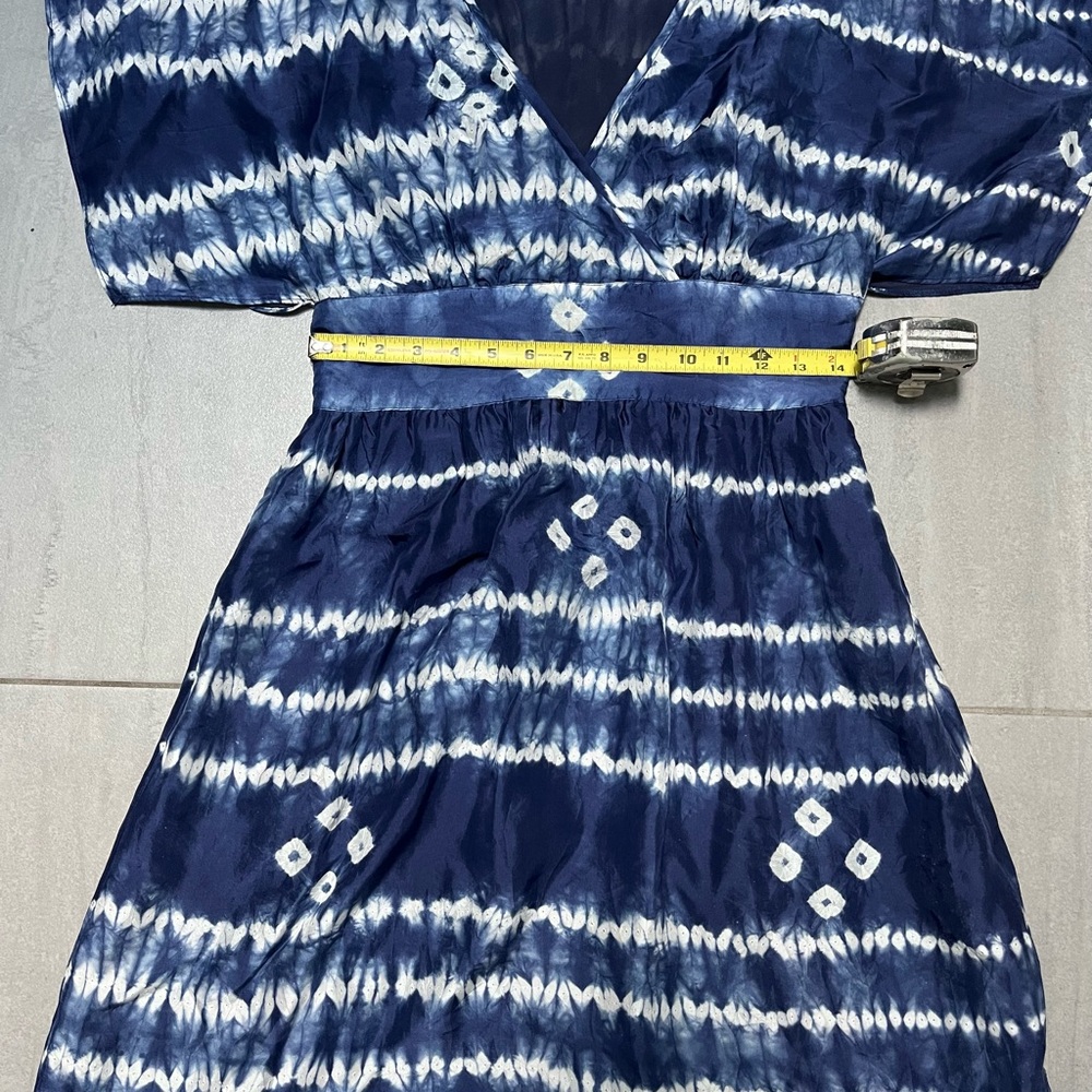 Calypso St. Barth 100% SILK Indigo and White Tie-Dye Dress from the Real Real. - Picture 4 of 7
